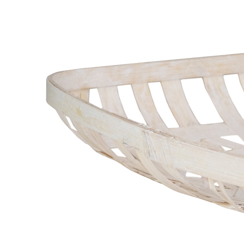 Rectangular Lattice Tobacco Baskets - White - Set of 3