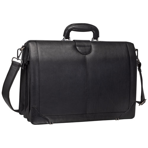 Mancini Milan 17.3" Laptop Briefcase Bag - Black