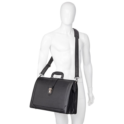 Mancini Milan 17.3" Laptop Briefcase Bag - Black