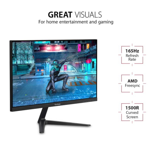 VIEWSONIC 24" FHD 165Hz 5ms GTG Curved MVA FreeSync Gaming Monitor - Black