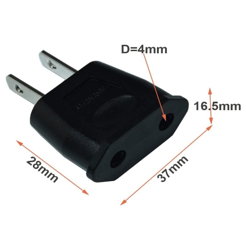 2PACK American Travel Adapter 2 Pin European Eu To Us Plug Power Adapter Converter
