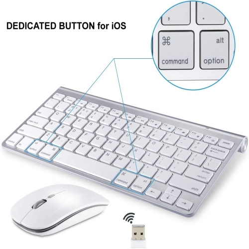 ISTAR Wireless 2.4GHz Compact Quiet Full-Size Keyboard and Mouse Combo with USB Receiver for Windows, Laptop, PC