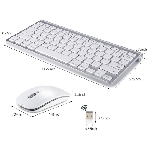 ISTAR Wireless 2.4GHz Compact Quiet Full-Size Keyboard and Mouse Combo with USB Receiver for Windows, Laptop, PC