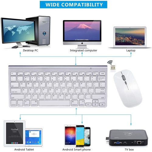 ISTAR Wireless 2.4GHz Compact Quiet Full-Size Keyboard and Mouse Combo with USB Receiver for Windows, Laptop, PC