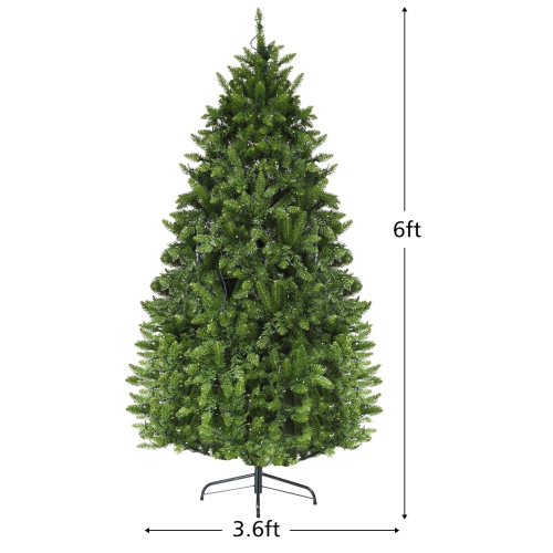 Gymax 6ft Pre-lit LED Light Christmas Fir Tree w/8 Flash Modes Patio