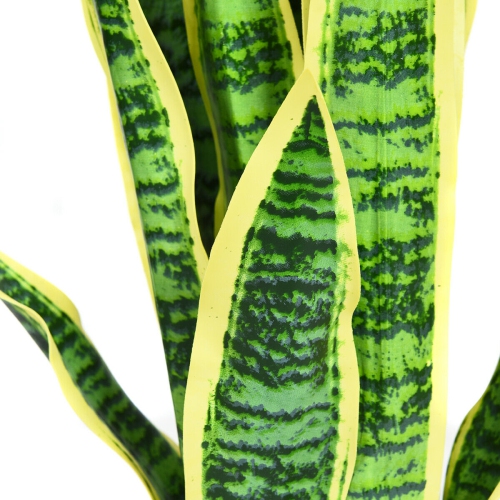 Gymax Artificial Snake Plant 35.5" Fake Sansevieria Indoor-Outdoor Decoration Yellow