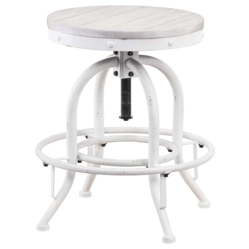 SOUTHERN ENTERPRISES  Sei Furniture Industrial Adjustable Swivel Bar Stool In In White