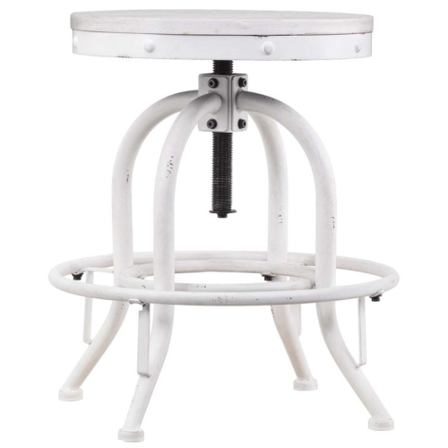 SEI Furniture Industrial Adjustable Swivel Bar Stool in White