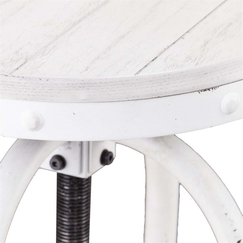 SEI Furniture Industrial Adjustable Swivel Bar Stool in White
