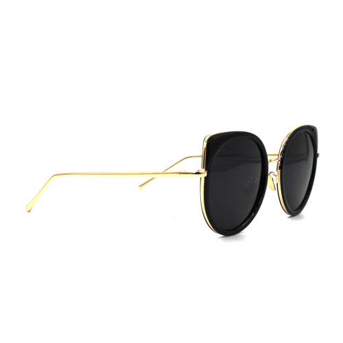 Ottika Round Cateye Sunglasses - UV Protection | Model 1222 | Black