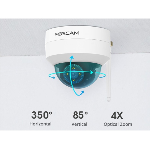 Foscam D4Z 4MP Dual Band Wi-Fi PTZ 4X Optical Zoom Dome IP Camera