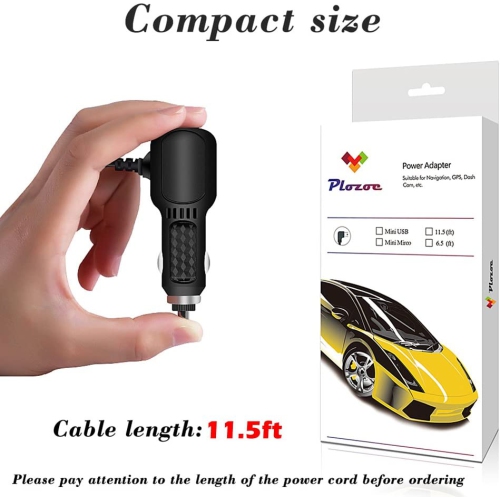 Dash Cam Charger, Car Dash Cam USB Power Cable Cord Vehicle Charging Adapter for Garmin GPS Nuvi\Mirror Cam\Dash Cam Power Cable(Mini USB 11.5ft