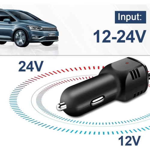 Dash Camera Car Charger, Micro USB and Mini USB Interfaces,Driving Recorders Power Cord 3.5m/11.5ft 12V/24V to DC5V 2A