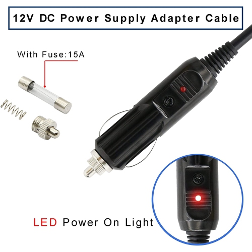 Car Cigarette Lighter to DC 8mm, DC7909 7.9 x 5.5mm Car Charger Power Supply Cord,12V Cable for Car DVR,Bluetooth Speakers,Camera,GPS,Laptop