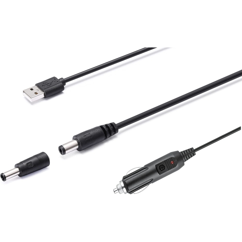 Universal 12V Car Charger(Max 10A) + 5V DC Power Cable,with 11 Connectors for DVD Player,Dash Camera,GPS,Bluetooth Speakers,Shaver Fans