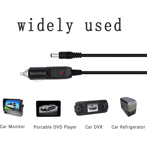 Adaptateur d’allume-cigare d’auto DC5,5 x 2,1 mm mâle à 12 V de 18 AWG, câble d’alimentation d’auto de chargeur c.c., chargeur pour voiture DETCH