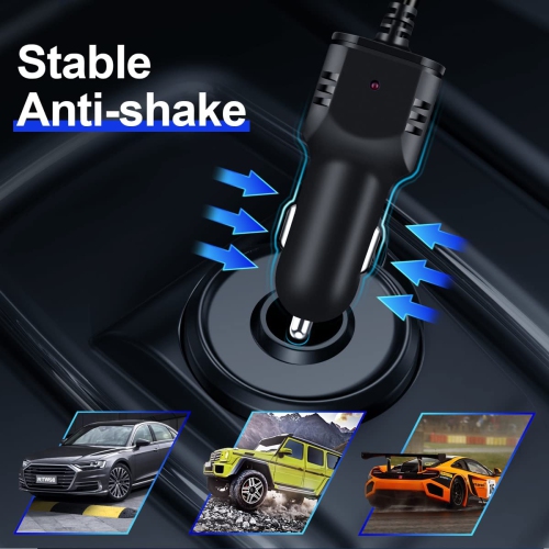 Chargeur de caméra de tableau de bord pour l’auto, interfaces mini USB et micro USB, cordon d’alimentation pour enregistreurs de type L pour