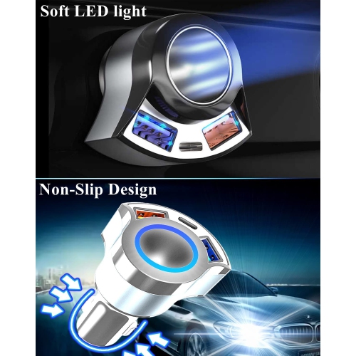 [Quick Charge 3.0] USB Car Charger Adapter, Cigarette Lighter Socket Adapter, [QC3.0 18W&PD/USB A 3.1A] Car Charger Compatible with iPhone