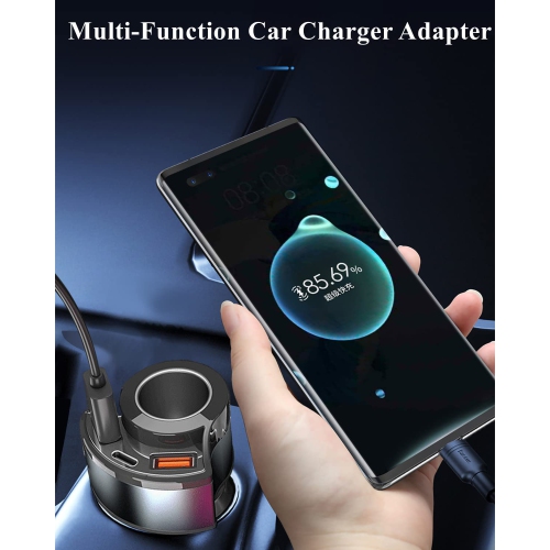 [Quick Charge 3.0] USB Car Charger Adapter, Cigarette Lighter Socket Adapter, [QC3.0 18W&PD/USB A 3.1A] Car Charger Compatible with iPhone