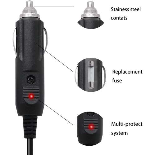 Rallonge d'alimentation c.c. 12 V pour l'auto Câble d'alimentation Câble de prise d'alimentation c.c. 5,5 mm x 2,1 mm pour l'affichage arrière de