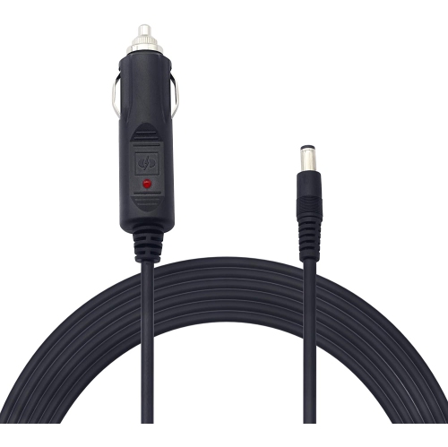 12V 24 V DC 5.5mm x 2.1mm Car Cigarette Lighter Extension Power Supply Adapter Cable with LED for Car Truck Bus Van(10FT)