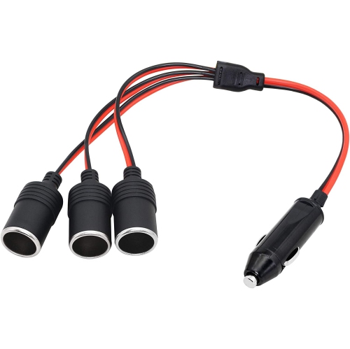 1 to 3 Car Cigarette Lighter 12v 24v Power Charger Adapter 3 Way Socket Splitter Female Socket Plug Extension Cord Cable