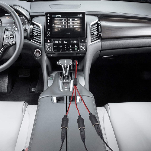 1 to 3 Car Cigarette Lighter 12v 24v Power Charger Adapter 3 Way Socket Splitter Female Socket Plug Extension Cord Cable