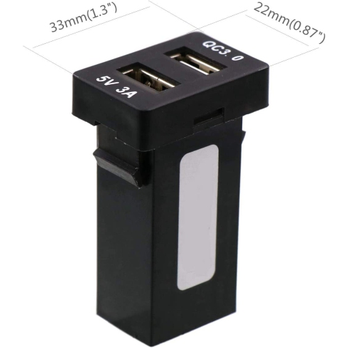 QC3.0+5V 3A double prise d’alimentation USB, chargeur de voiture à recharge rapide Adaptateur USB pour téléphone intelligent ANP iPad iPhone GPS