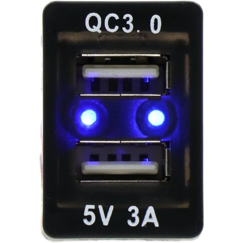 QC3.0+5V 3A double prise d’alimentation USB, chargeur de voiture à recharge rapide Adaptateur USB pour téléphone intelligent ANP iPad iPhone GPS