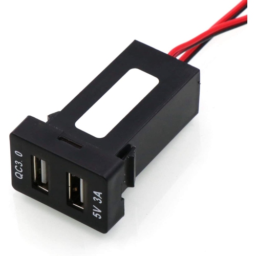 QC3.0+5V 3A double prise d’alimentation USB, chargeur de voiture à recharge rapide Adaptateur USB pour téléphone intelligent ANP iPad iPhone GPS