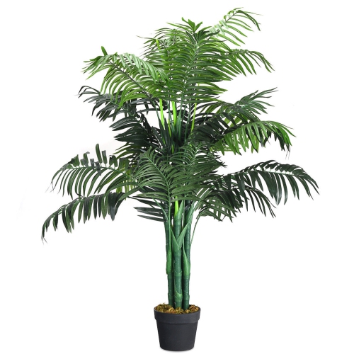 GYMAX  Artificial Areca Palm Decorative Silk Tree W/basket 3.5 Feet Holiday Decor