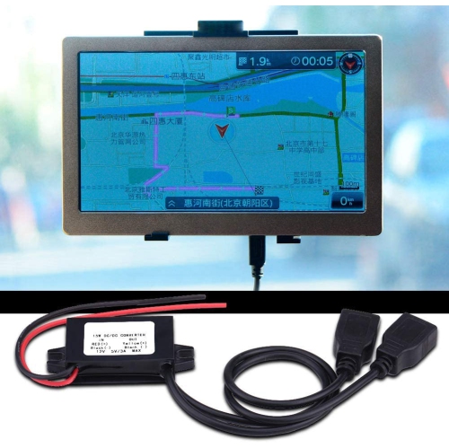 USB Charger Adapter, 3A DC 12V to DC 5V Dual USB Charger Adapter Converter Module with 2 USB Output Power Adapter for Car Motorcycle Phone Charge,