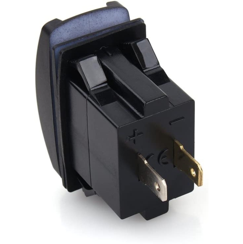 DC 12V-24V Motorcycle Dual Port USB Charging Dock, 3.1A Car Quick Fast Charge USB Charger Rocker Switch Style Blue LED for Car, Motorcycle, Electric