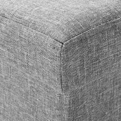 30" Folding Storage Ottoman Bench, Storage Chest/Footrest/Padded Seat, Poly Linen Storage Organizer