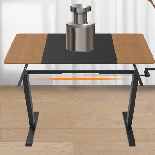 55"x23" All-in-One Standing Desk with Table Top, Height Adjustable Hand Crank Sit-Stand Computer Desk for Home Office Reading Working