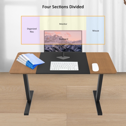 55"x23" All-in-One Standing Desk with Table Top, Height Adjustable Hand Crank Sit-Stand Computer Desk for Home Office Reading Working