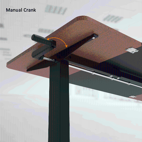 55"x23" All-in-One Standing Desk with Table Top, Height Adjustable Hand Crank Sit-Stand Computer Desk for Home Office Reading Working