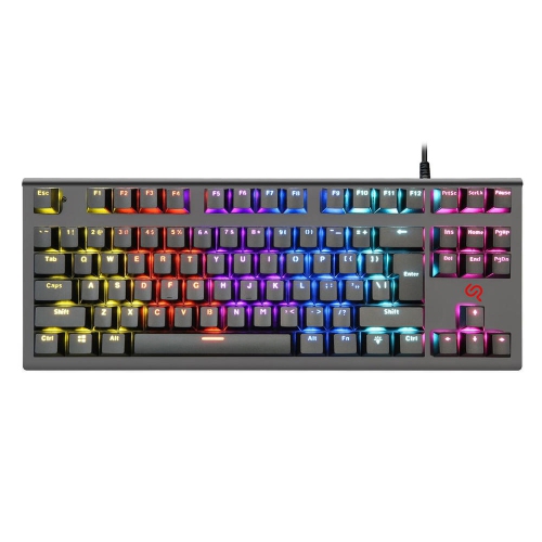 PRIMECABLES  87 Keys RGB Led Backlit Mechanical Gaming Keyboard With 9 Lighting Modes for Windows PC/mac Games