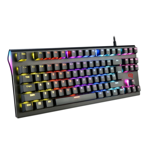87 Keys RGB LED Backlit Mechanical Gaming Keyboard with 9 Lighting Modes for Windows PC/MAC games
