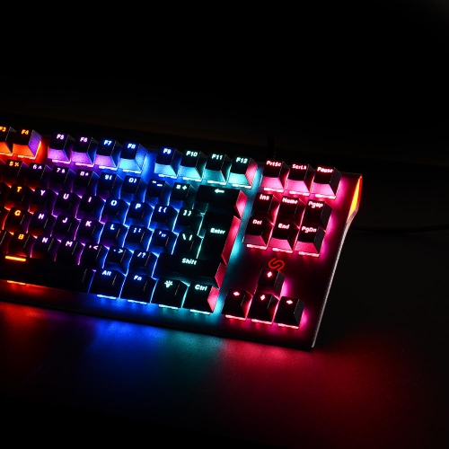 87 Keys RGB LED Backlit Mechanical Gaming Keyboard with 9 Lighting Modes for Windows PC/MAC games