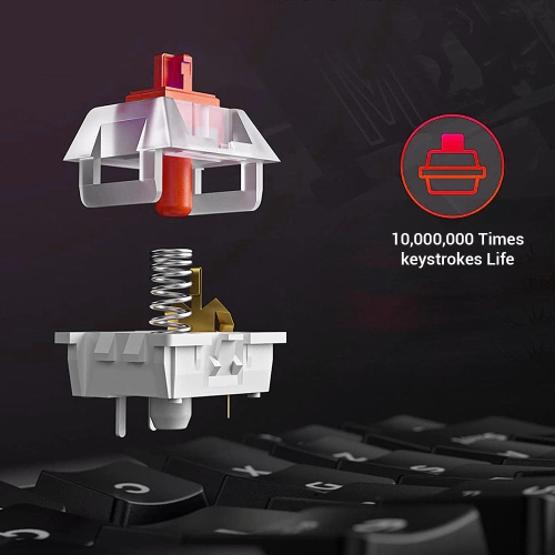 87 Keys RGB LED Backlit Mechanical Gaming Keyboard with 9 Lighting Modes for Windows PC/MAC games