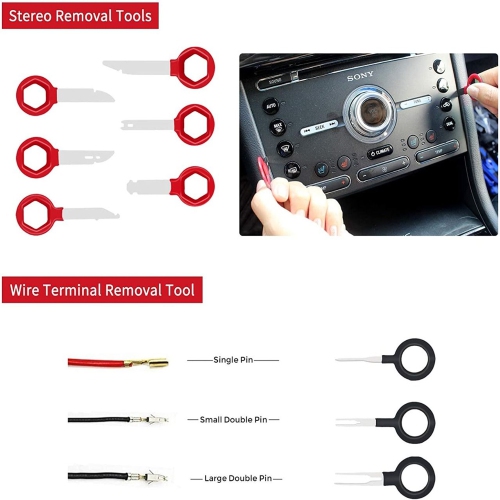 ISTAR 200PCS Car Panel Door Audio Trim Removal Tool Kit, Auto Clip Pliers Fastener Remover Pry Tool Set with Storage Bag