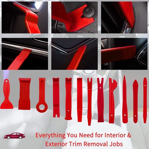 ISTAR 200PCS Car Panel Door Audio Trim Removal Tool Kit, Auto Clip Pliers Fastener Remover Pry Tool Set with Storage Bag