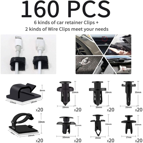 ISTAR 200PCS Car Panel Door Audio Trim Removal Tool Kit, Auto Clip Pliers Fastener Remover Pry Tool Set with Storage Bag