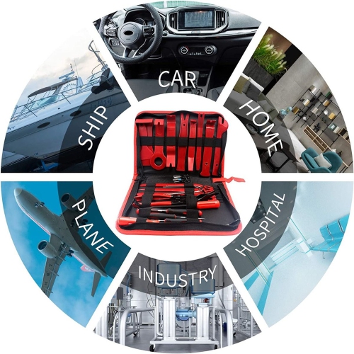 ISTAR 200PCS Car Panel Door Audio Trim Removal Tool Kit, Auto Clip Pliers Fastener Remover Pry Tool Set with Storage Bag