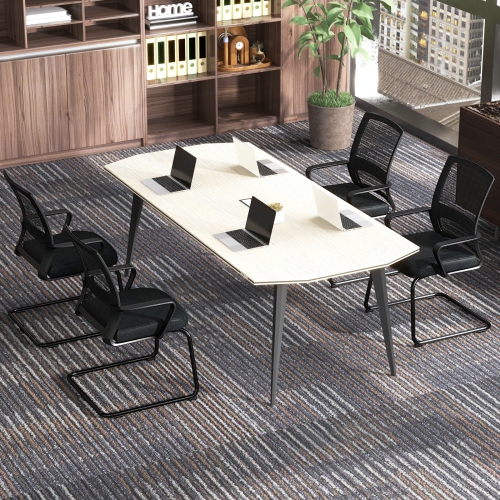 Gymax Office Mesh Chair Set of 6 Upholstered Guest Conference Chair w/Ergonomic Backrest
