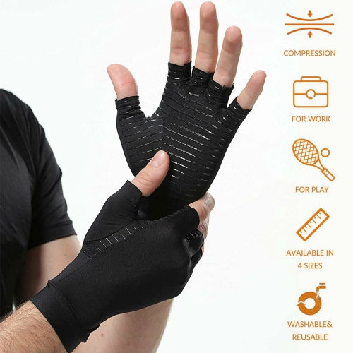 Gants de compression de Copper Arthritis pour soulager les symptômes de l'arthrite, Raynauds Disease
