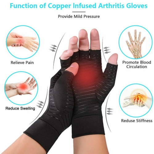 Gants de compression de Copper Arthritis pour soulager les symptômes de l'arthrite, Raynauds Disease