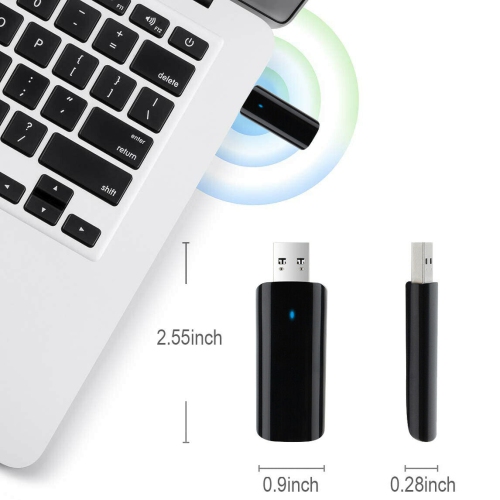 Adaptateur Wi-Fi sans fil USB 3.0 802.11ac haute vitesse de 1300 Mb/s à 2,4 GHz/5 GHz pour PC