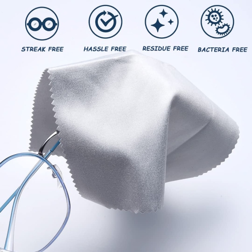 Microfiber Cleaning Cloths 20 Pack in Individual Vinyl Pouch, CKANDAY Glasses Cleaning Cloth for Eyeglasses Phone Screens Electronics Camera Lens